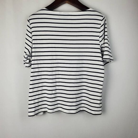 Rafaella Size XXL White/Blue Stripe Blouse Top - Picture 6 of 7